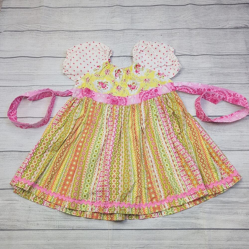 8 Matilda Jane Platinum Mixed Floral Peasant Dress